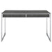 Wallice - 2-Drawer Writing Desk - Weathered Gray And Chrome Unique Piece Furniture
