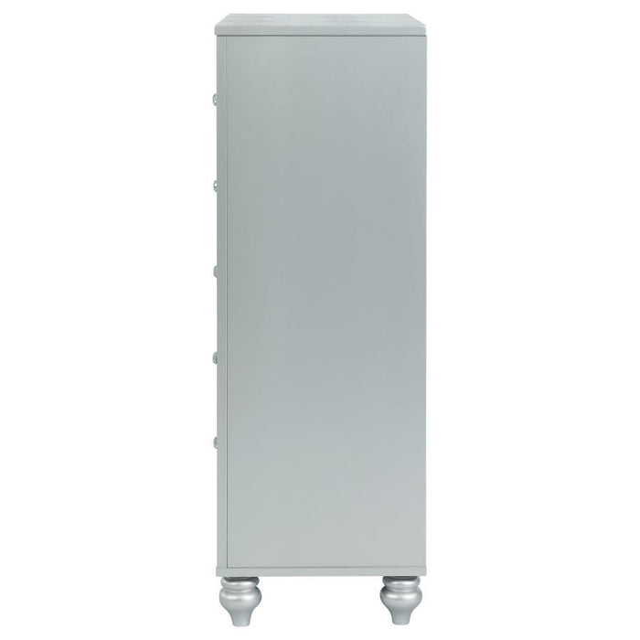 Gunnison - 5-Drawer Chest - Silver Metallic Unique Piece Furniture