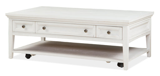 Heron Cove - Rectangular Cocktail Table With Casters - Chalk White Unique Piece Furniture