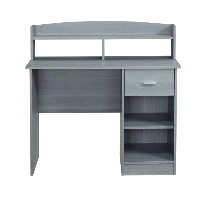 Techni Mobili Modern Office Desk With Hutch, Gray