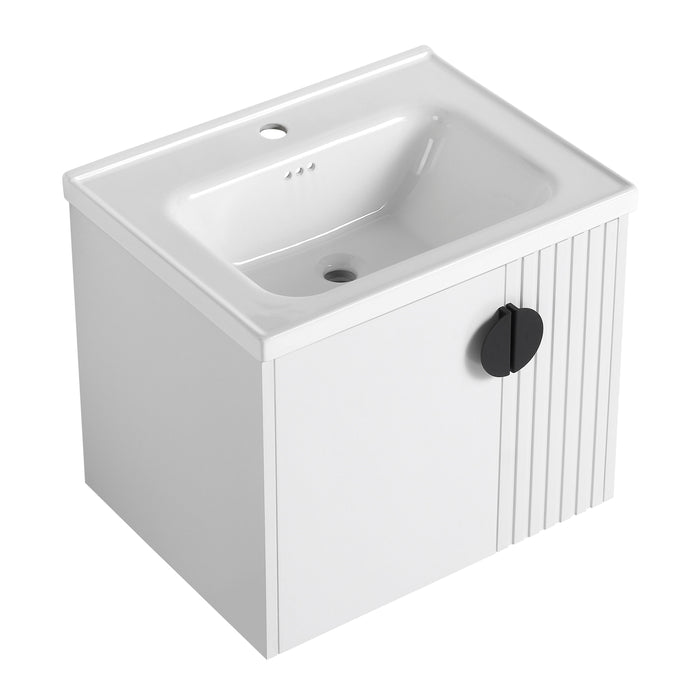 24" Bathroom Vanity With Sink, For Small Bathroom, Bathroom Vanity With Soft Close Door - White