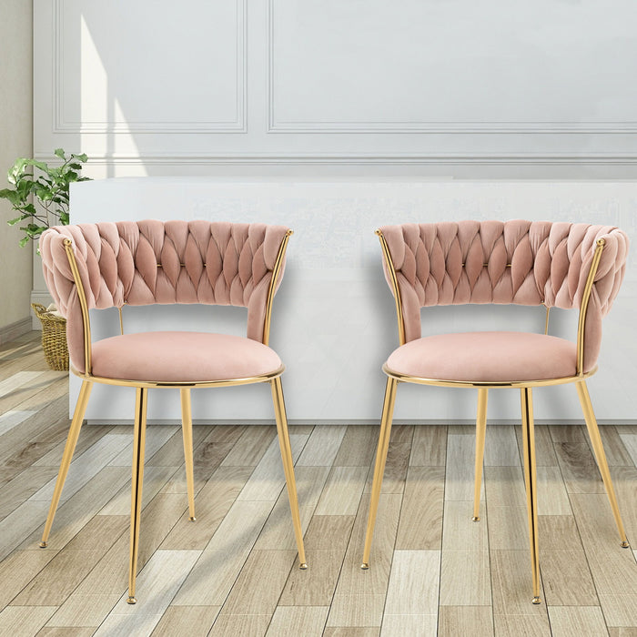 Coolmore Leisure Dining Chairs With (Set of 2) - Pink