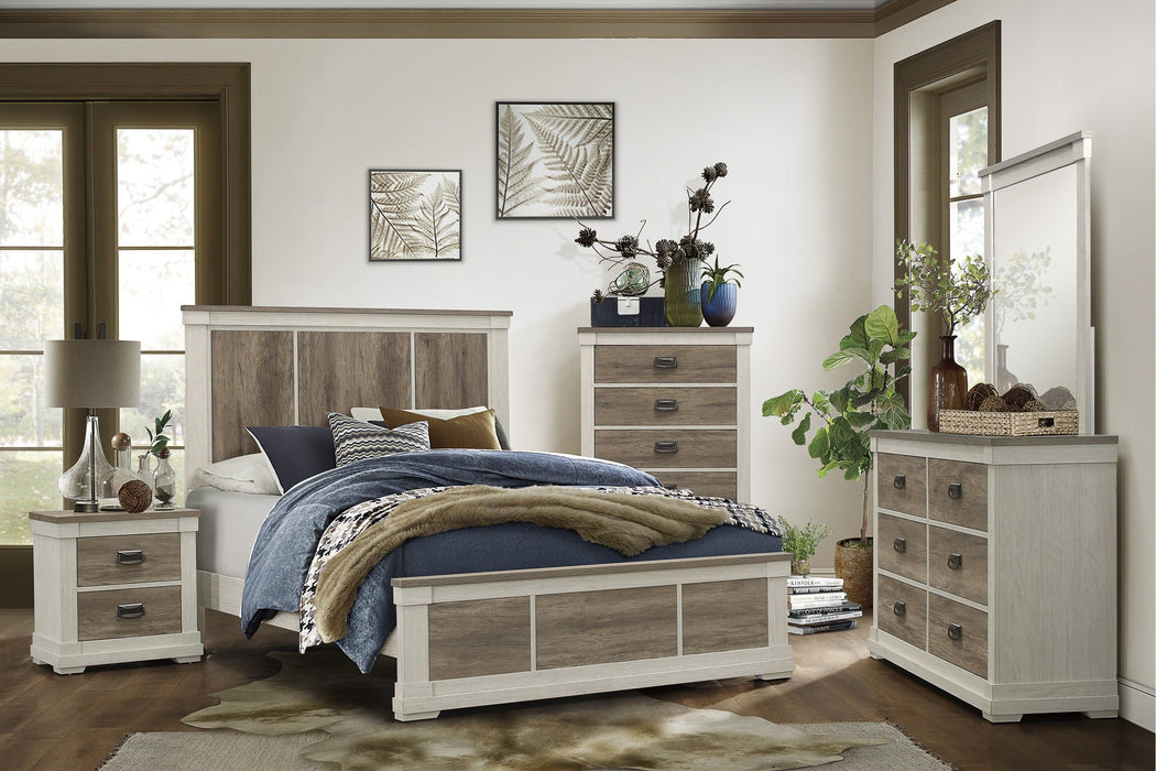 Transitional 1 Piece Chest With Storage Drawers Classic Shape Two Tone Look Bedroom Furniture