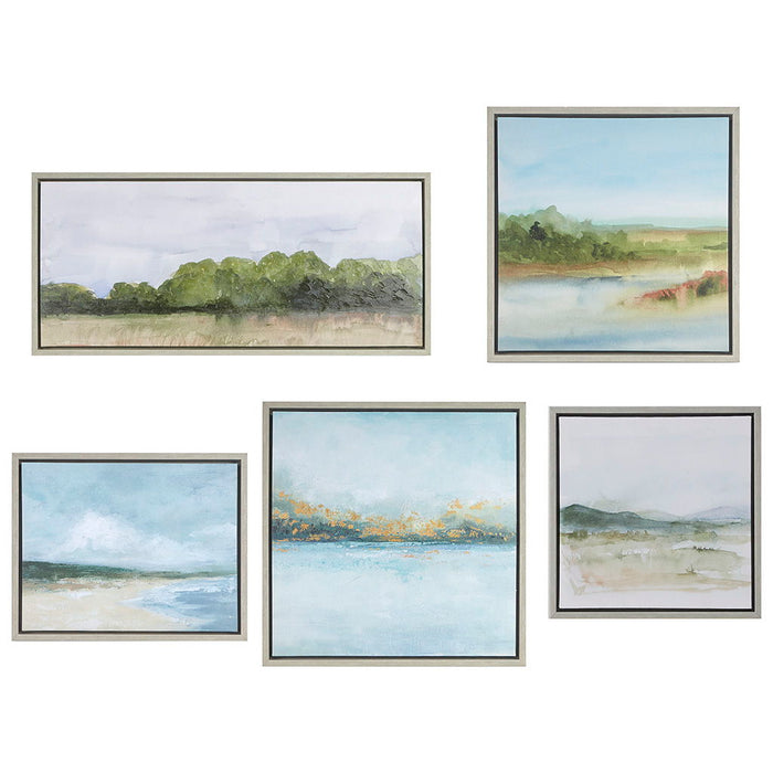 Abstract Landscape 5 Piece Gallery Canvas Wall Art Set