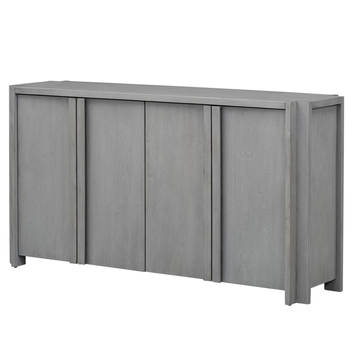 U_Style Designed Storage Cabinet Sideboard With 4 Doors, Adjustable Shelves, Suitable For Living Rooms, Bedrooms, Study Rooms - Gray