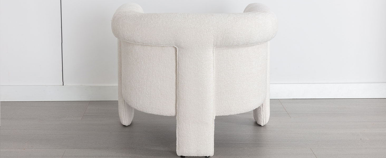 Modern Style Accent Chair Armchair For Living Room, Bedroom, Guest Room, Office, Ivory