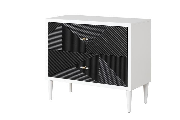 Dubni - Accent Table - White & Black Finish Unique Piece Furniture