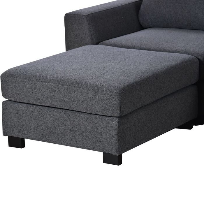 U_Style 3 Pieces U Shaped Sofa With Removable Ottomans
