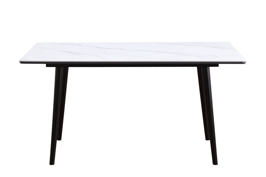 Modern Contemporary Dining Table 1 Piece White Sintered Stone Table Stylish Dining Furniture