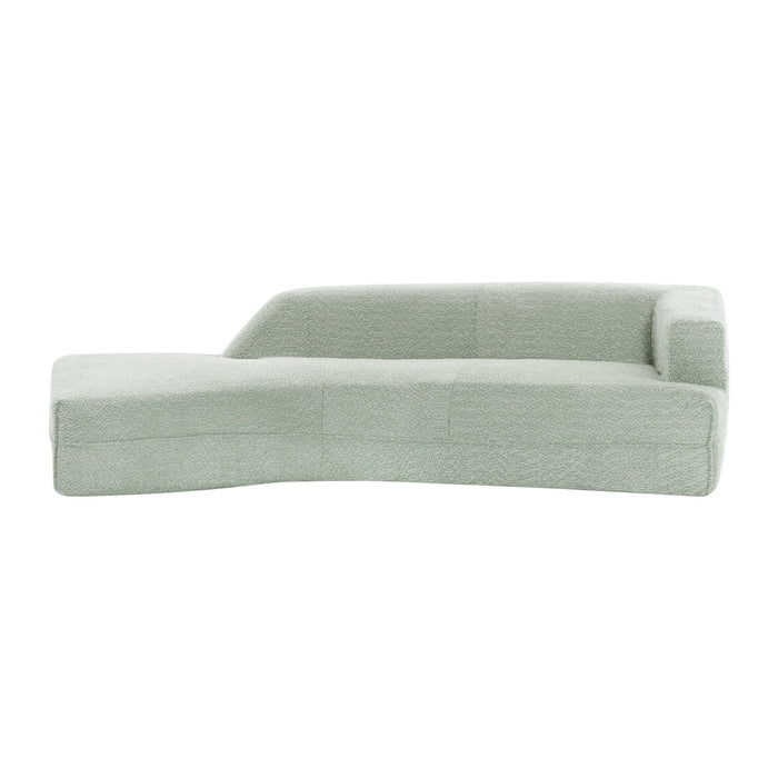 Curved Chaise Lounge Modern Indoor Sofa Couch For Living Room, Green