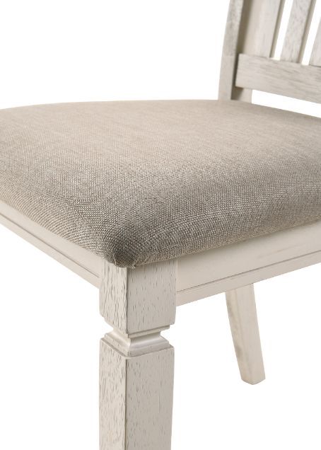 Fedele - Side Chair (Set of 2) - Tan Fabric & Cream Finish