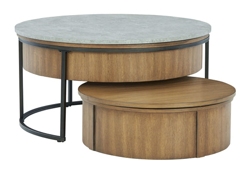 Fridley - Gray / Brown / Black - Nesting Cocktail Tables (Set of 2) Unique Piece Furniture