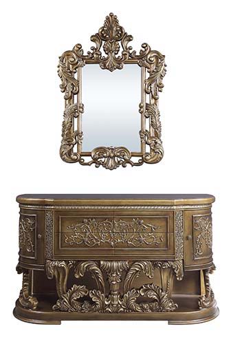 Constantine - Mirror - Brown & Gold Finish Unique Piece Furniture