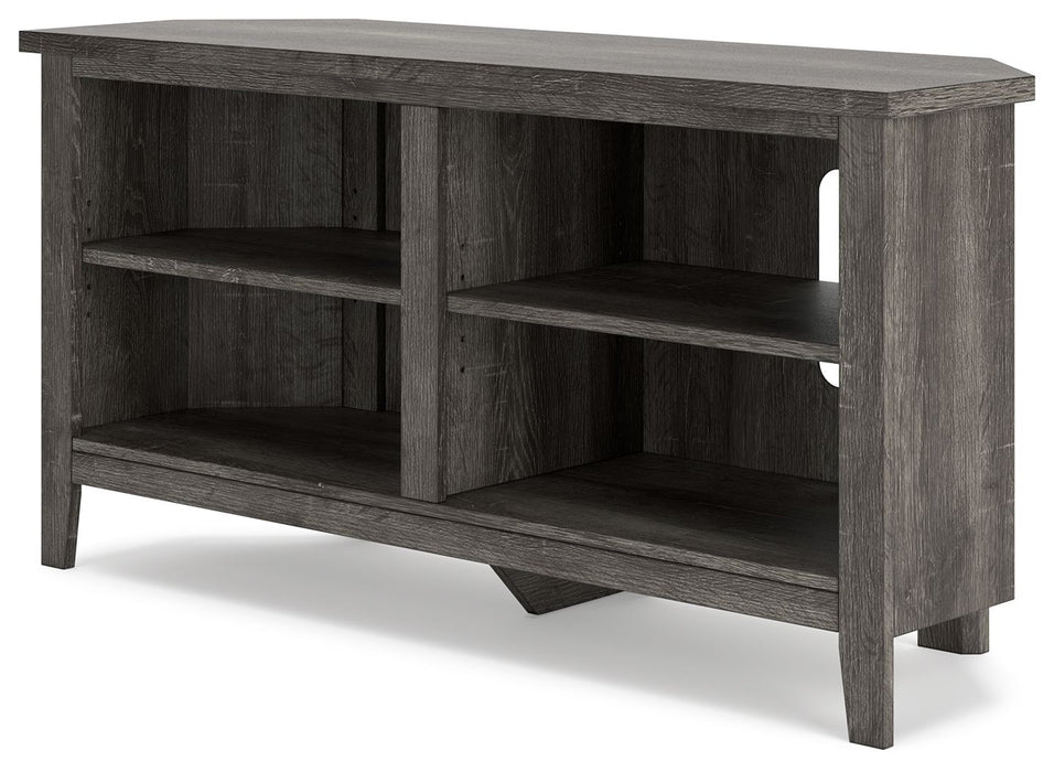 Arlenbry - Gray - Small Corner TV Stand Unique Piece Furniture