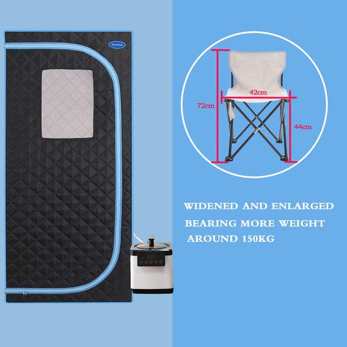 Portable Plus Type Full Size Steam Sauna Tent - Black