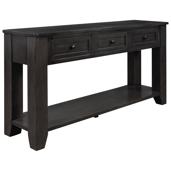 U_Style Modern Console Table Sofa Table For Living Room With 3 Drawers And 1 Shelf - Black