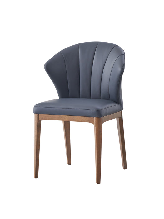 Acme Seraphyne Side Chair (Set of 2) Slate Leather & Walnut Finish
