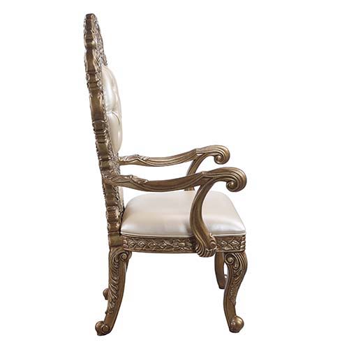 Constantine - Dining Chair (Set of 2) - PU, Brown & Gold Finish Unique Piece Furniture