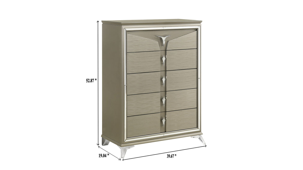 Samantha Modern Style Chest Made With Wood In Silver