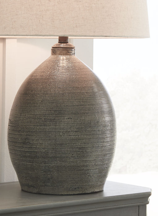 Joyelle - Gray - Terracotta Table Lamp Unique Piece Furniture
