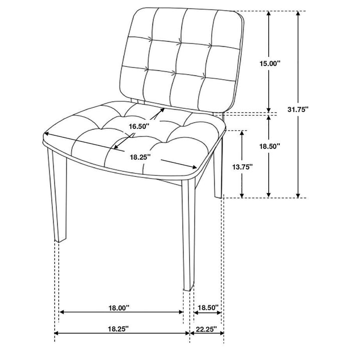 Redbridge - Tufted Back Side Chairs (Set of 2) - Natural Walnut And Black Unique Piece Furniture