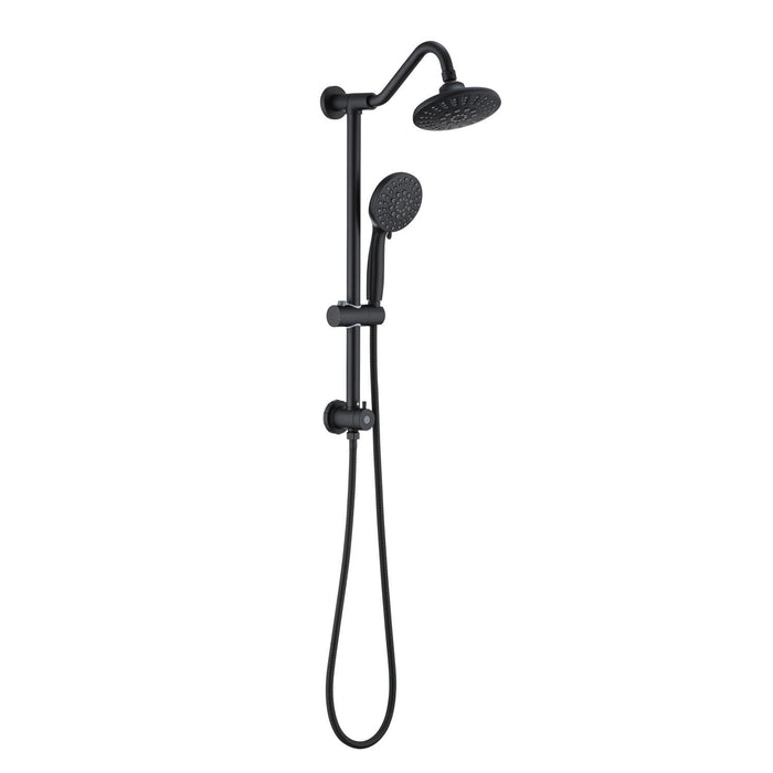 6" Rain Shower Head With Handheld Shower Head Bathroom Rain Shower System - Matte Black