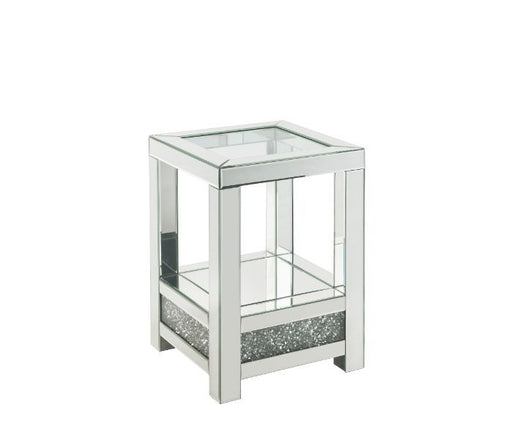 Noralie - End Table - Mirrored & Faux Diamonds - 24" Unique Piece Furniture