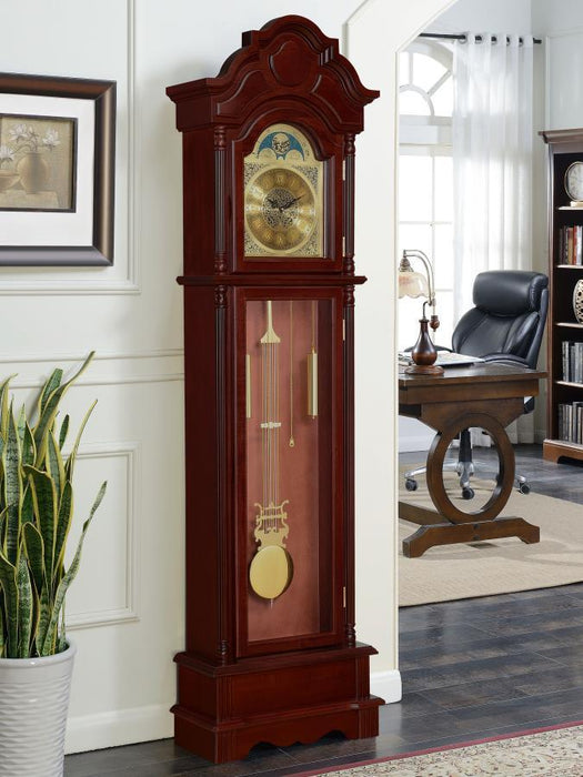 Diggory - Grandfather Clock - Brown Red And Clear Unique Piece Furniture