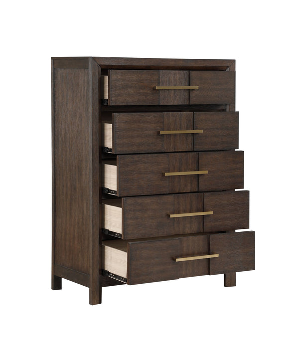 Kenzo Modern Style Chest Made With Wood In Walnut