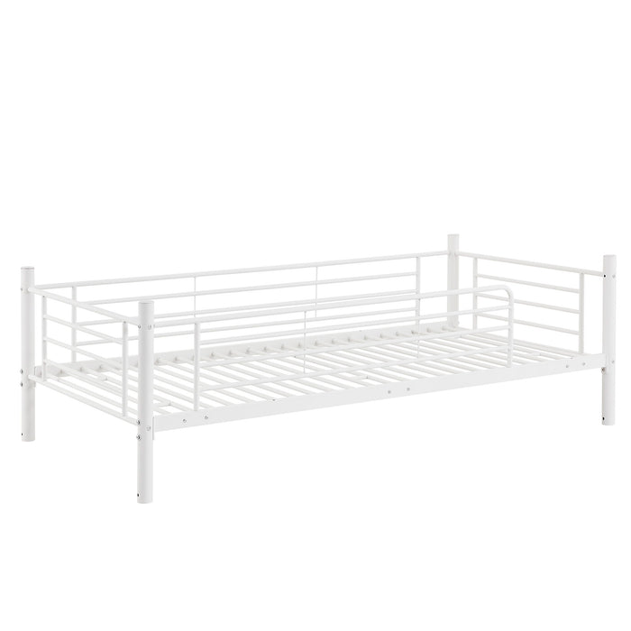 Twin-Twin-Twin Triple Bed With Built-In Ladder, Divided Into Three Separate Beds, White