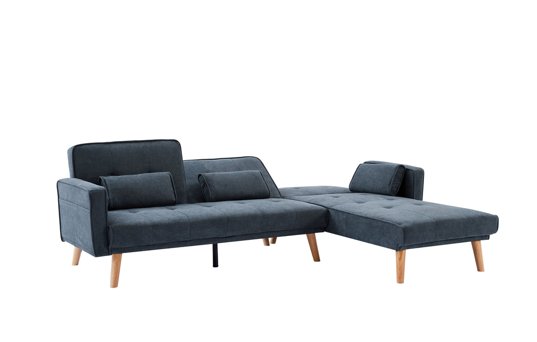 Convertible Sectional Sofa Sleeper, Right Facing L-Shaped Sofa Counch For Living Room Chaise