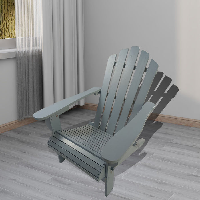 Outdoor Or Indoor Wood Adirondack Chair, Walnut