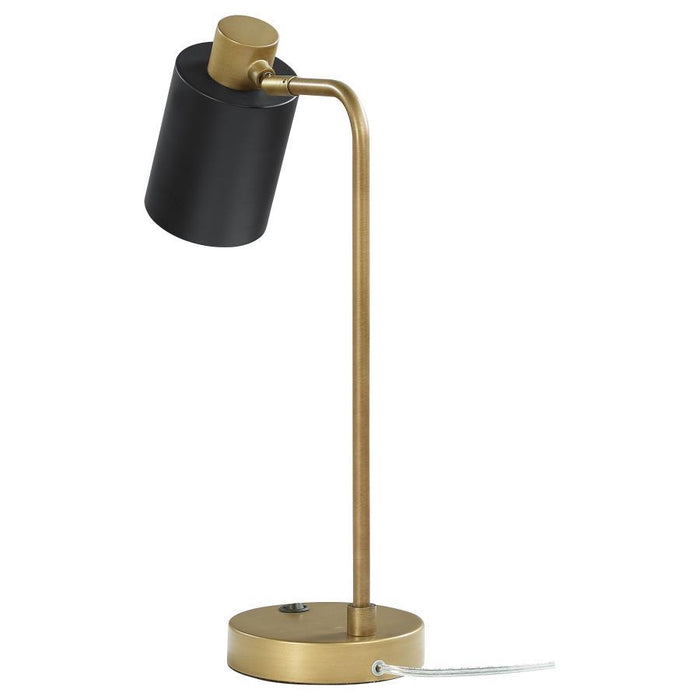 Cherise - Adjustable Shade Table Lamp - Antique Brass And Matte Black Unique Piece Furniture
