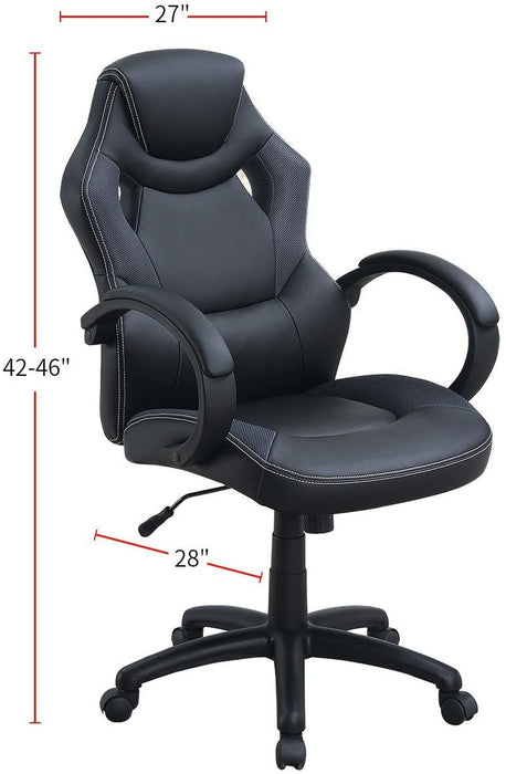 Office Chair Upholstered 1 Piece Cushioned Comfort Chair Relax Gaming Office Work Black Color