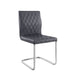 Ansonia - Side Chair (Set of 2) - Gray PU & Chrome Unique Piece Furniture