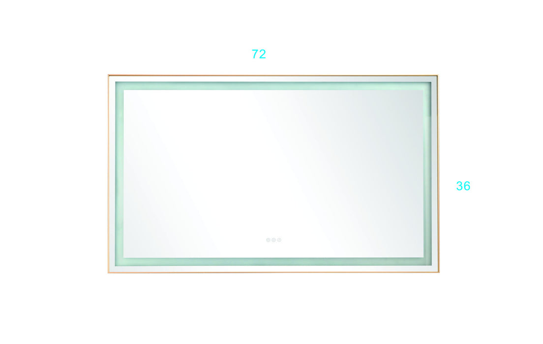 72*36 Led Lighted Bathroom Wall Mounted Mirror With High Lumen+Anti-Fog Separately Control