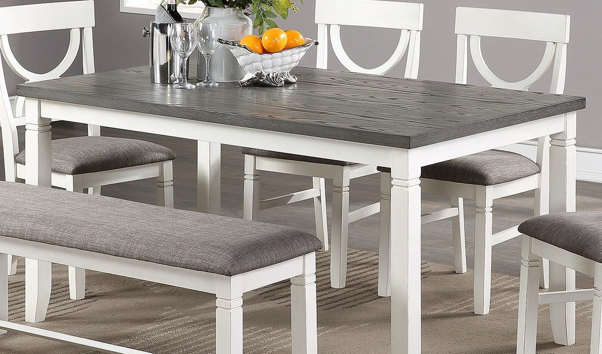 Dining Room Furniture White 6 Pieces Dining Set Table 4 Side Chairs And A Bench Rubberwood Mdf