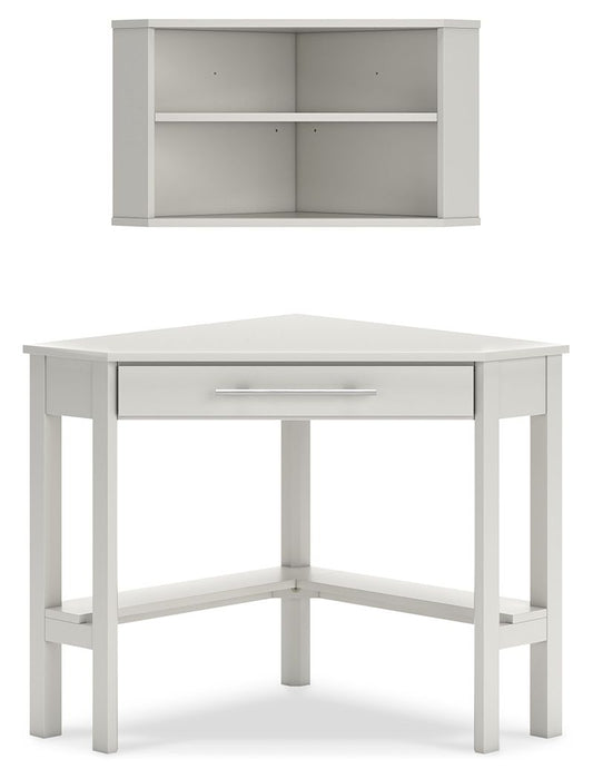 Grannen - White - Corner Desk, Bookcase Unique Piece Furniture