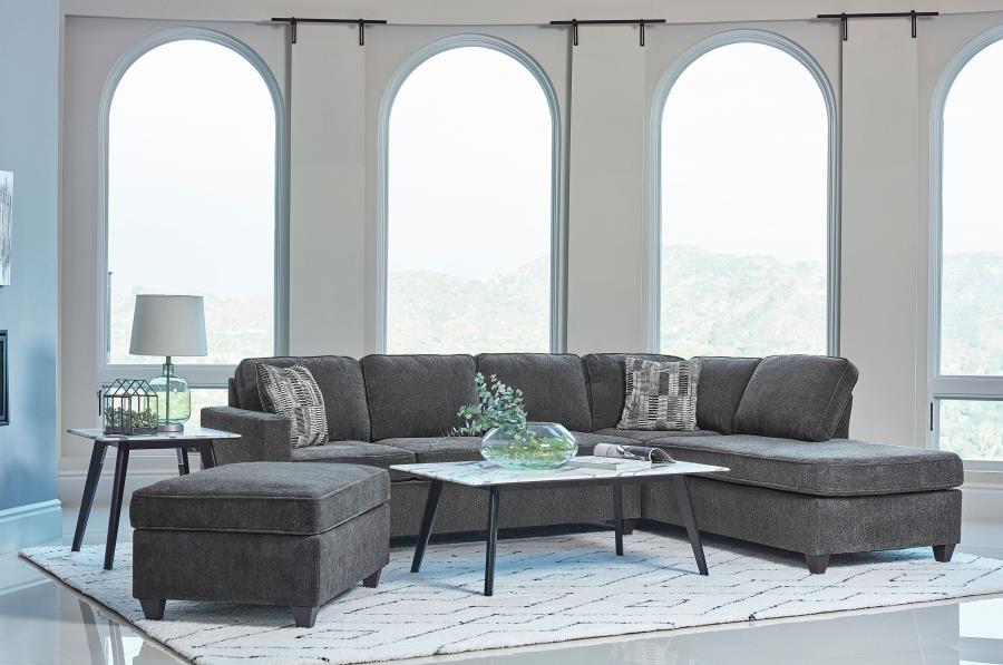 Mccord - 2 Piece Cushion Back Sectional - Dark Gray Unique Piece Furniture