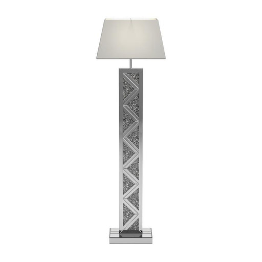Carmen - Geometric Base Floor Lamp - Silver Unique Piece Furniture