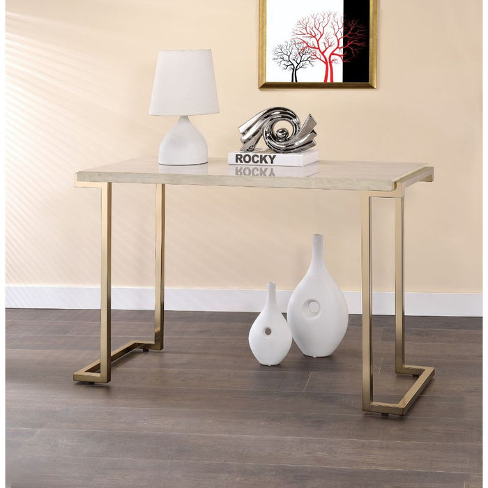 Boice II - Accent Table - Faux Marble & Champagne Unique Piece Furniture