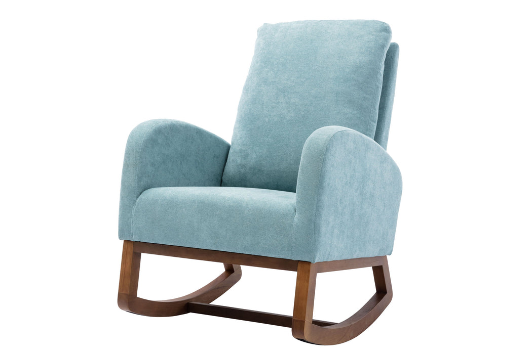 Coolmore Comfortable Rocking Chair - Light Blue - Fabric