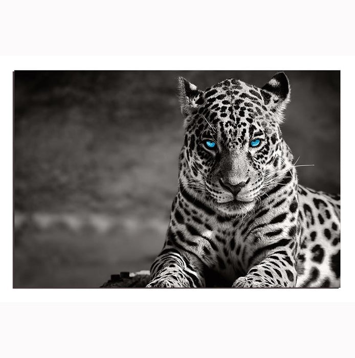Oppidan Home "Spotted Leopard In Black And White" Acrylic Wall Art (32"H X 48"W)