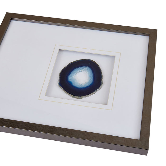 Real Stone Framed Glass And Double Matted Wall Art