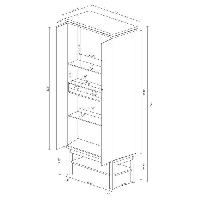 Lovegood - 2-Door Accent Cabinet - Rich Brown And Black Unique Piece Furniture
