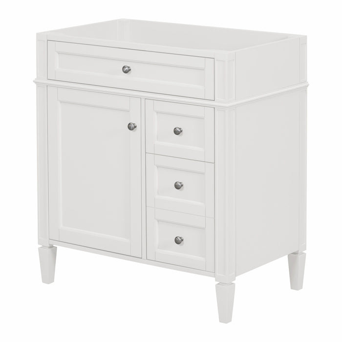 Bathroom Vanity Without Top Sink, Modern Bathroom Storage Cabinet With 2 Drawers And A Tip - Out Drawer (Not Include Basin) - White