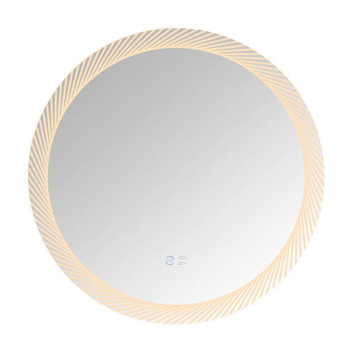 Switch-Held Memory LED Mirror, Wall-Mounted Vanity Mirrors, Bathroom Anti-Fog Mirror, Dimmable Bathroom Mirror - Silver