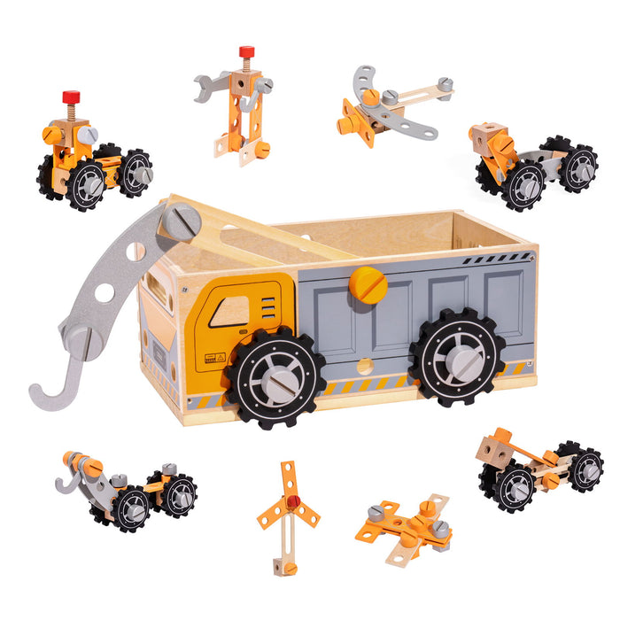 Classic Toy Car Tool Box Set, Workbench Tools For Toddlers Boys Girls - Orange