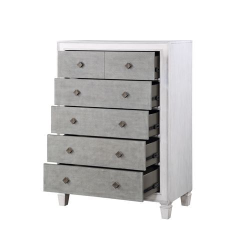 Katia - Chest - Rustic Gray & White Finish Unique Piece Furniture