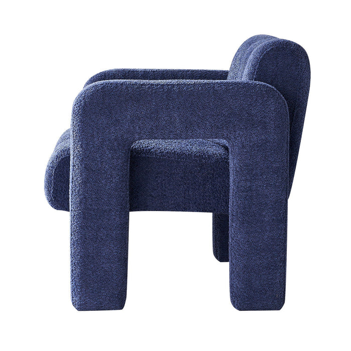 31.10" Wide Boucle Upholstered Accent Chair - Blue